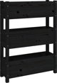 vidaXL Donica, czarna, 77x25x104,5 cm, lite drewno sosnowe