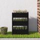 vidaXL Donica, czarna, 77x25x104,5 cm, lite drewno sosnowe