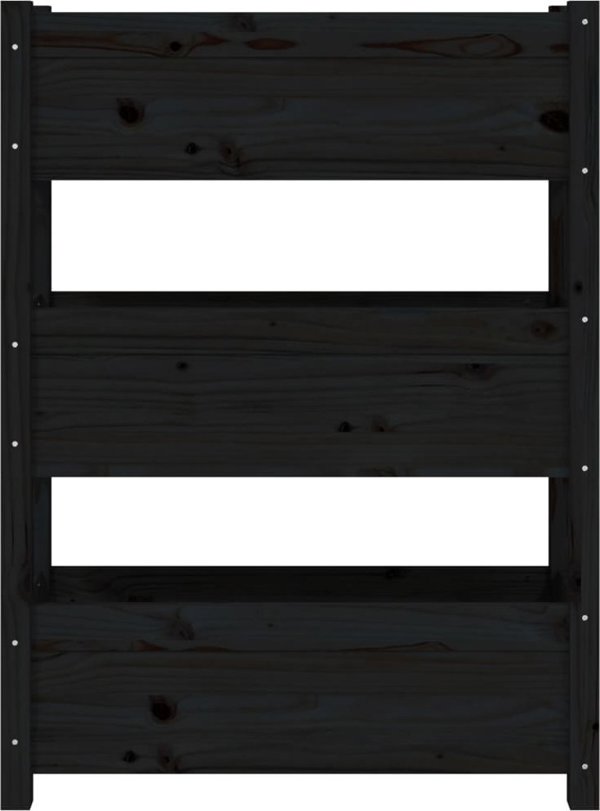 vidaXL Donica, czarna, 77x25x104,5 cm, lite drewno sosnowe