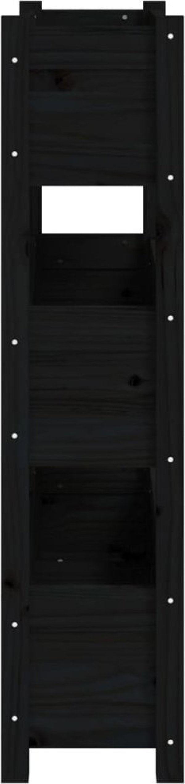 vidaXL Donica, czarna, 77x25x104,5 cm, lite drewno sosnowe