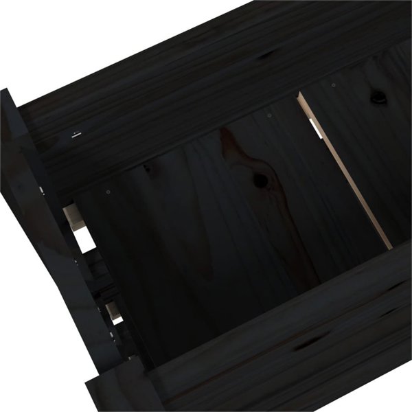 vidaXL Donica, czarna, 77x25x104,5 cm, lite drewno sosnowe
