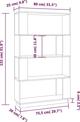 vidaXL Βιβλιοθήκη/διαχωριστικό, 80x25x132 εκ., μασίφ πεύκο