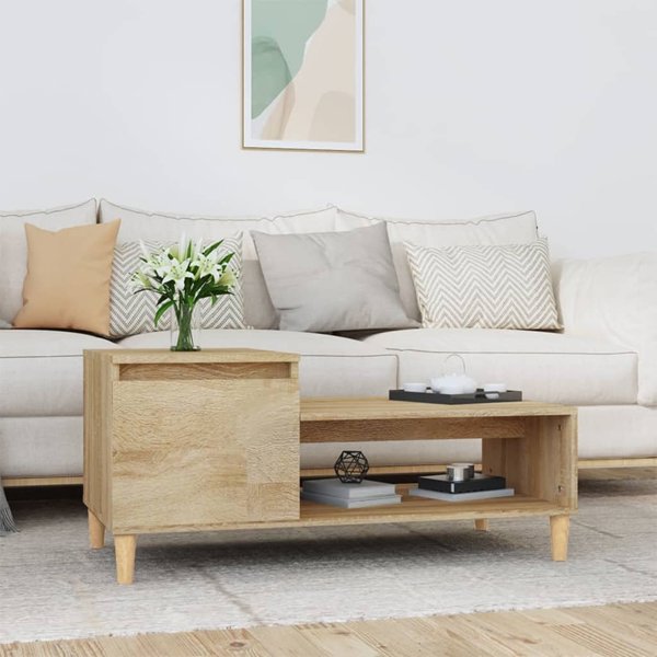 vidaXL Τραπεζάκι καφέ, δρυς Sonoma 100x50x45 cm, συνθετικό ξύλο