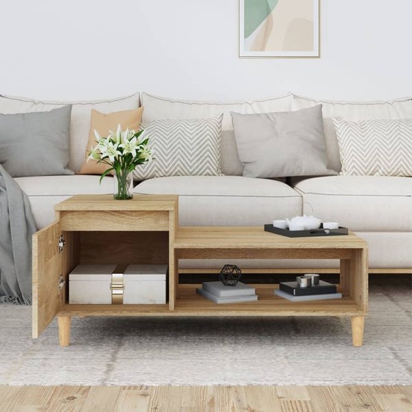 vidaXL Τραπεζάκι καφέ, δρυς Sonoma 100x50x45 cm, συνθετικό ξύλο