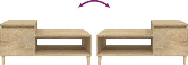 vidaXL Τραπεζάκι καφέ, δρυς Sonoma 100x50x45 cm, συνθετικό ξύλο