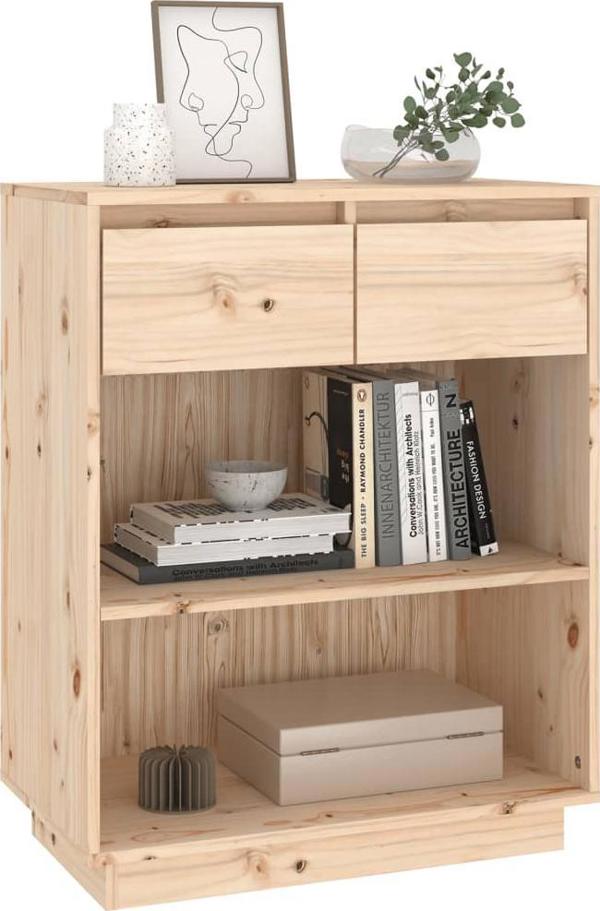 vidaXL Szafka, 60x34x75 cm, lite drewno sosnowe