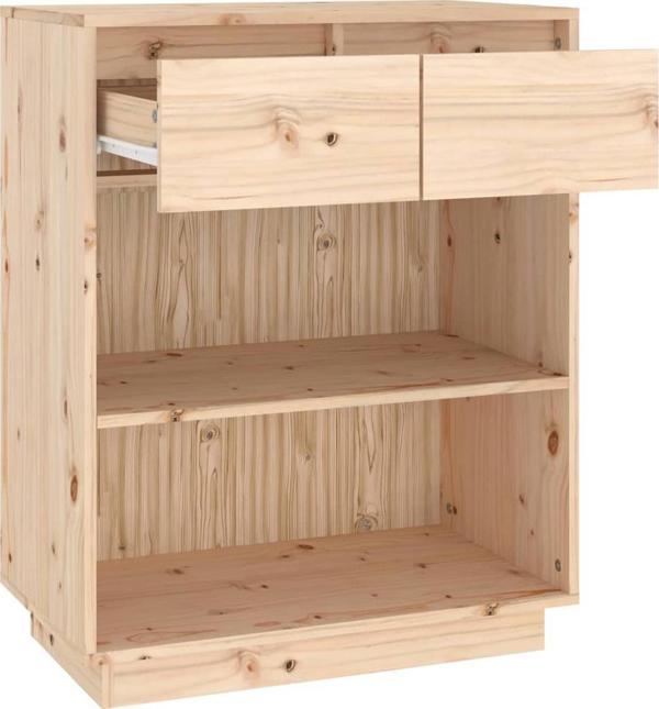 vidaXL Szafka, 60x34x75 cm, lite drewno sosnowe