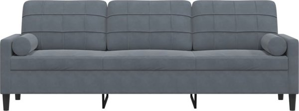 vidaXL 3-osobowa sofa z poduszkami, ciemnoszara, 210 cm, aksamit