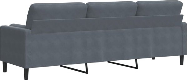 vidaXL 3-osobowa sofa z poduszkami, ciemnoszara, 210 cm, aksamit