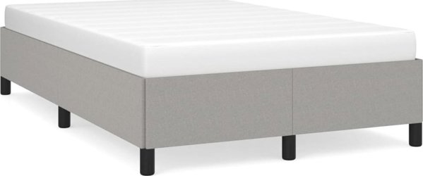 vidaXL Rama κρεβατιού, ανοιχτό γκρι, 120x200 εκ, υφασμάτινη επένδυση