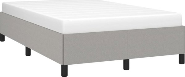 vidaXL Rama κρεβατιού, ανοιχτό γκρι, 120x200 εκ, υφασμάτινη επένδυση
