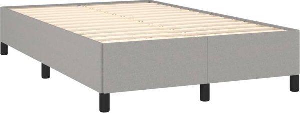 vidaXL Rama κρεβατιού, ανοιχτό γκρι, 120x200 εκ, υφασμάτινη επένδυση