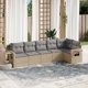 vidaXL Σετ επίπλων κήπου 6 τεμαχίων με μαξιλάρια, μπεζ πολυρατάν