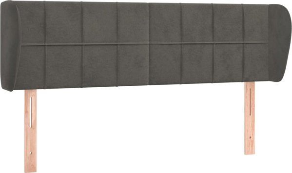 vidaXL Υποστύλωμα Καθίσματος Uszak, Σκούρο Γκρι, 147x23x78/88 cm, Βελούδινο