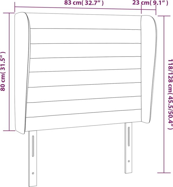 vidaXL ζαγλόουεκ uszak, σκούρο καφέ, 83x23x118/128 cm, ύφασμα