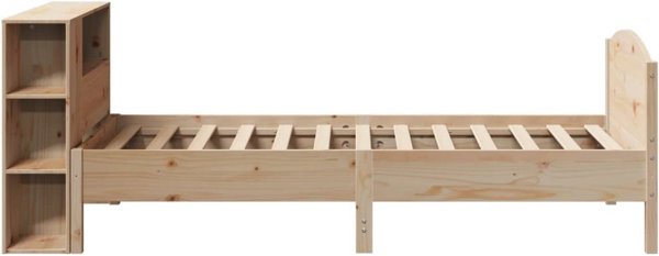 vidaXL Κρεβάτι Μονό με Ράφι, Ξύλο Πεύκου, 75x190 cm, Χωρίς Στρώμα