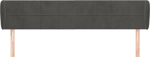 vidaXL Προσκέφαλο 'uszak', σκούρο γκρι, 163x23x78/88 cm, βελούδινο