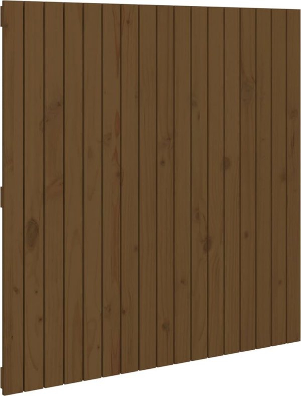 vidaXL Κεφαλάρι Κρεβατιού, Μελί Καφέ, 108x3x110 εκ, Μασίφ Πεύκο