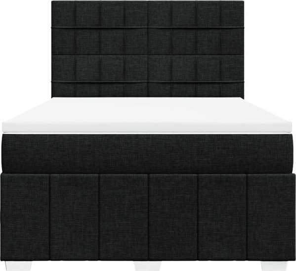 vidaXL Κρεβάτι Continental με Στρώμα, Μαύρο, 140x200 cm