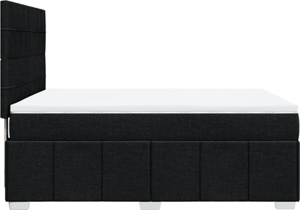 vidaXL Κρεβάτι Continental με Στρώμα, Μαύρο, 140x200 cm