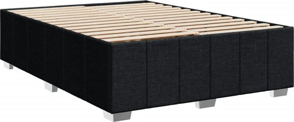 vidaXL Κρεβάτι Continental με Στρώμα, Μαύρο, 140x200 cm