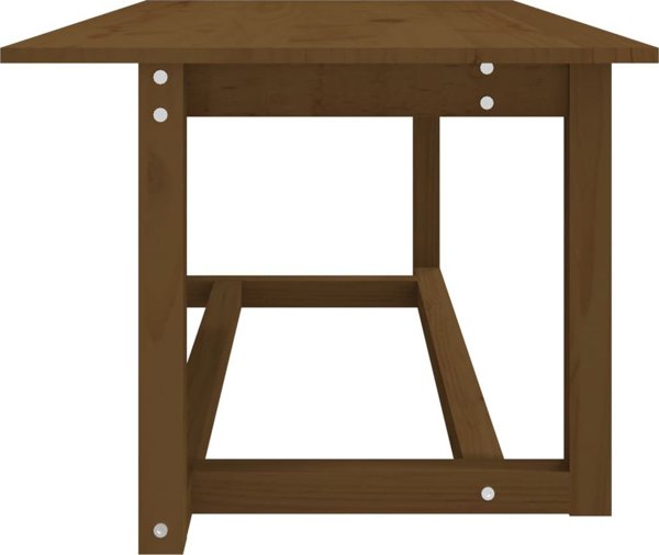 vidaXL Τραπεζάκι καφέ, μελί καφέ, 110x55x45 cm, συμπαγές ξύλο πεύκου