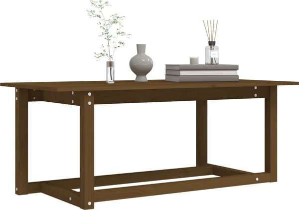 vidaXL Τραπεζάκι καφέ, μελί καφέ, 110x55x45 cm, συμπαγές ξύλο πεύκου