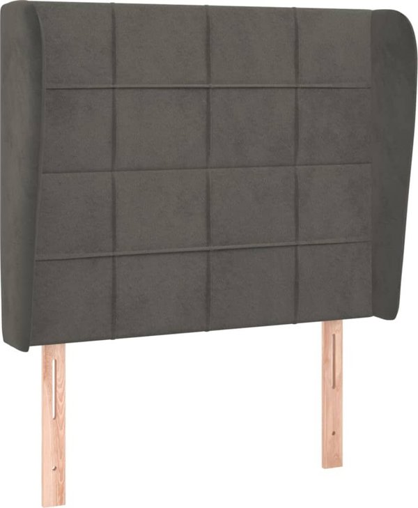 vidaXL Προσκέφαλο uszak, σκούρο γκρι, 83x23x118/128 cm, βελούδο