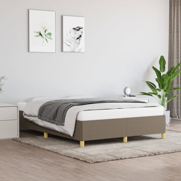 vidaXL Πλαίσιο κρεβατιού, ταουπέ, 140x200 cm, με υφασμάτινη επένδυση