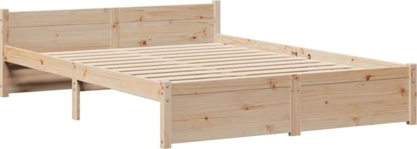 vidaXL κρεβάτι με ράφι από πεύκο, 120x200 εκ., χωρίς στρώμα