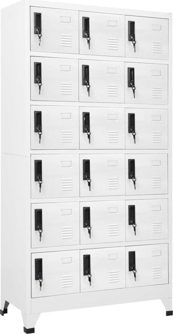 vidaXL Μεταλλική ντουλάπα με κλείδωμα, λευκή, 90x40x180 cm