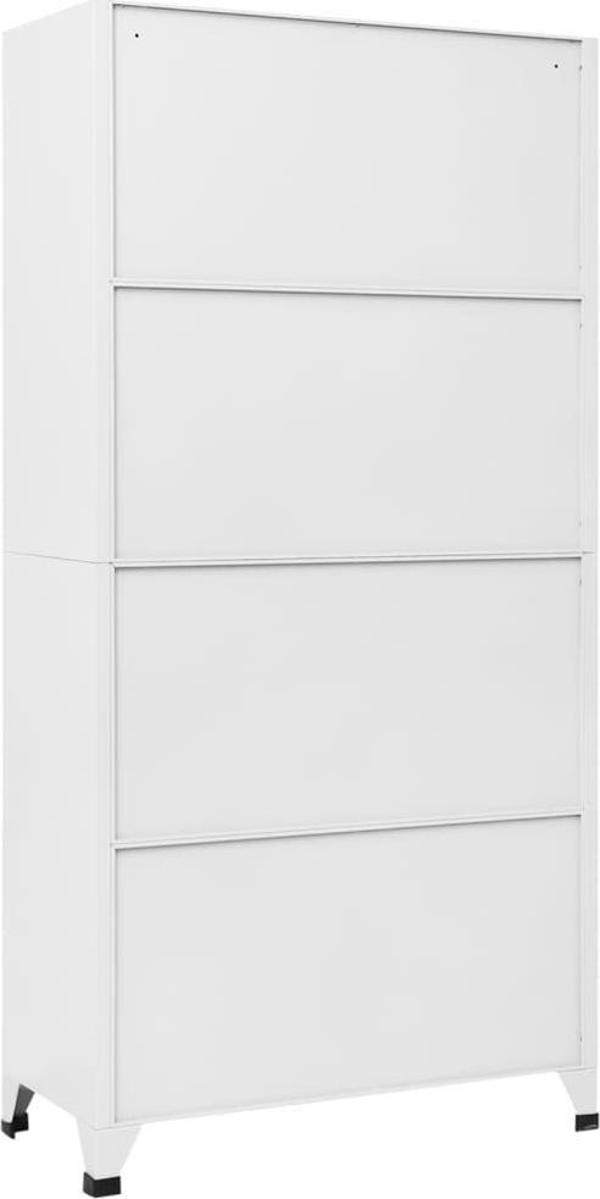 vidaXL Μεταλλική ντουλάπα με κλείδωμα, λευκή, 90x40x180 cm