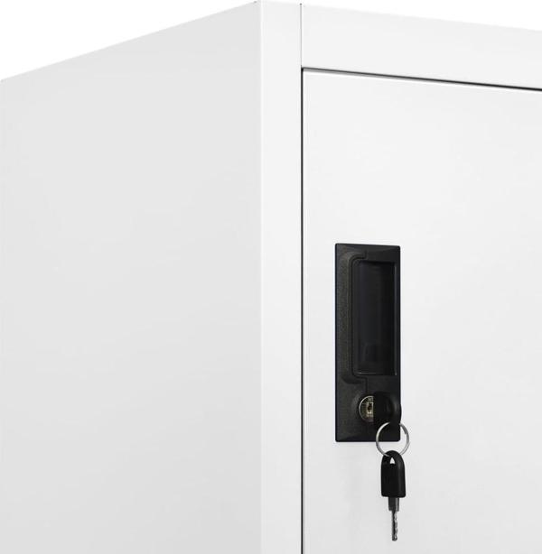 vidaXL Μεταλλική ντουλάπα με κλείδωμα, λευκή, 90x40x180 cm