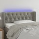 vidaXL Κεφαλάρι για κρεβάτι με LED, ανοιχτό γκρι, 103x16x78/88 cm, βελούδινο