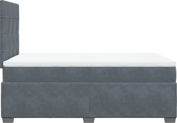 vidaXL Lozko kontynentalne z materacem, ciemnoszare, 120x200 cm aksamit