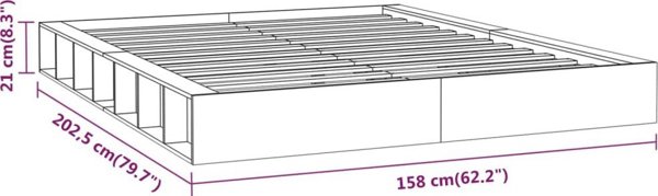 vidaXL Κορνίζα κρεβατιού, 140 x 200 cm, από συμπαγές ξύλο