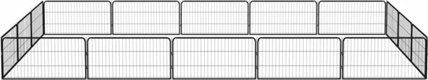 vidaXL vidaXL Kojec dla psa, 16 panele, czarny, 100x50 cm, stal