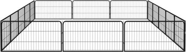 vidaXL vidaXL Kojec dla psa, 16 panele, czarny, 100x50 cm, stal