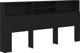 vidaXL Κεφαλάρι κρεβατιού με ράφια, μαύρο, 220x19x103,5 cm