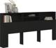 vidaXL Κεφαλάρι κρεβατιού με ράφια, μαύρο, 220x19x103,5 cm