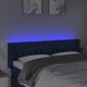 vidaXL Κεφαλάρι Κρεβατιού με LED, Μπλε, 147x16x78/88 εκ, Ύφασμα