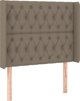 vidaXL Κεφαλάρι για κρεβάτι με LED σε ύφασμα taupe 93x16x118/128 cm