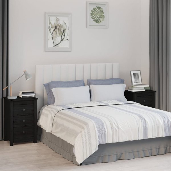 vidaXL Szafki nocne, 2 szt, czarne, 40x35x61,5 cm, lite drewno sosnowe