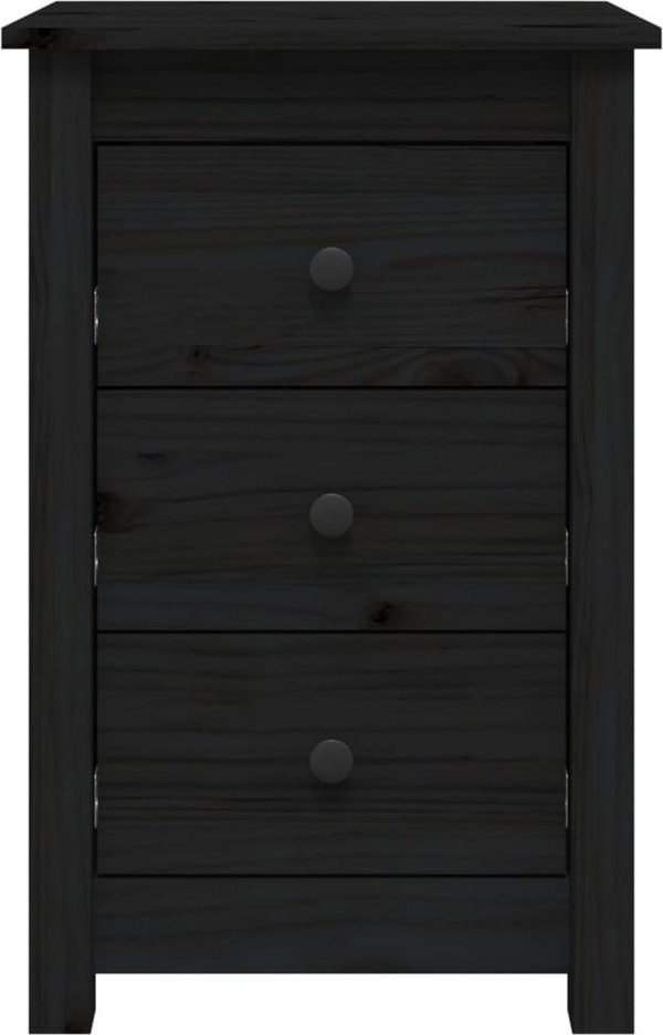 vidaXL Szafki nocne, 2 szt, czarne, 40x35x61,5 cm, lite drewno sosnowe