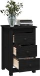 vidaXL Szafki nocne, 2 szt, czarne, 40x35x61,5 cm, lite drewno sosnowe