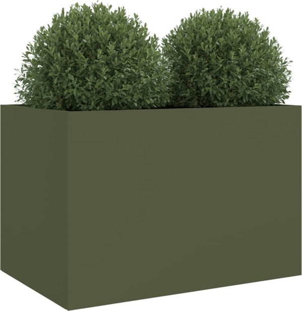 vidaXL vidaXL Donica, oliwkowa, 62x47x46 cm, stal walcowana na zimno