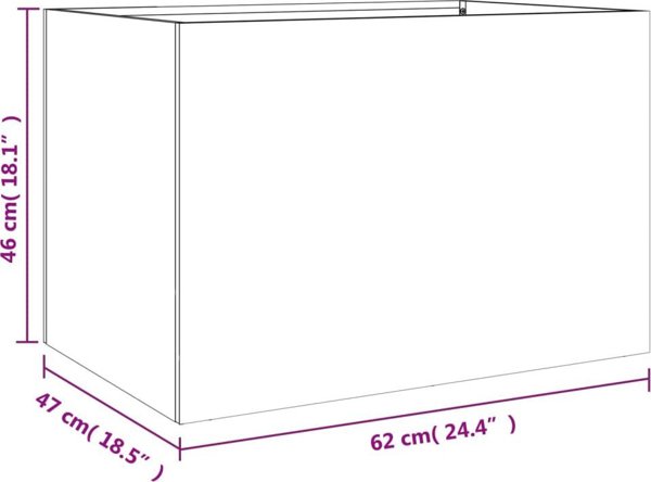 vidaXL vidaXL Donica, oliwkowa, 62x47x46 cm, stal walcowana na zimno