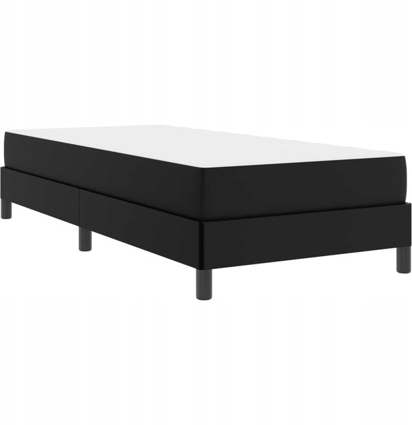 vidaXL Πλαίσιο Κρεβατιού με Στρώμα 90x200 cm, Υφασμάτινο, Μαύρο