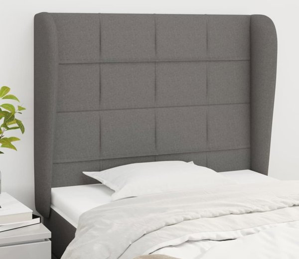 vidaXL Κεφαλάρι uszak, σκούρο γκρι, 93x23x118/128 εκ., ύφασμα