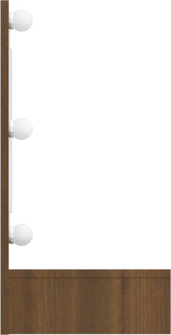 vidaXL Ντουλάπι με καθρέφτη και LED, καφέ δρυς, 90x31,5x62 cm